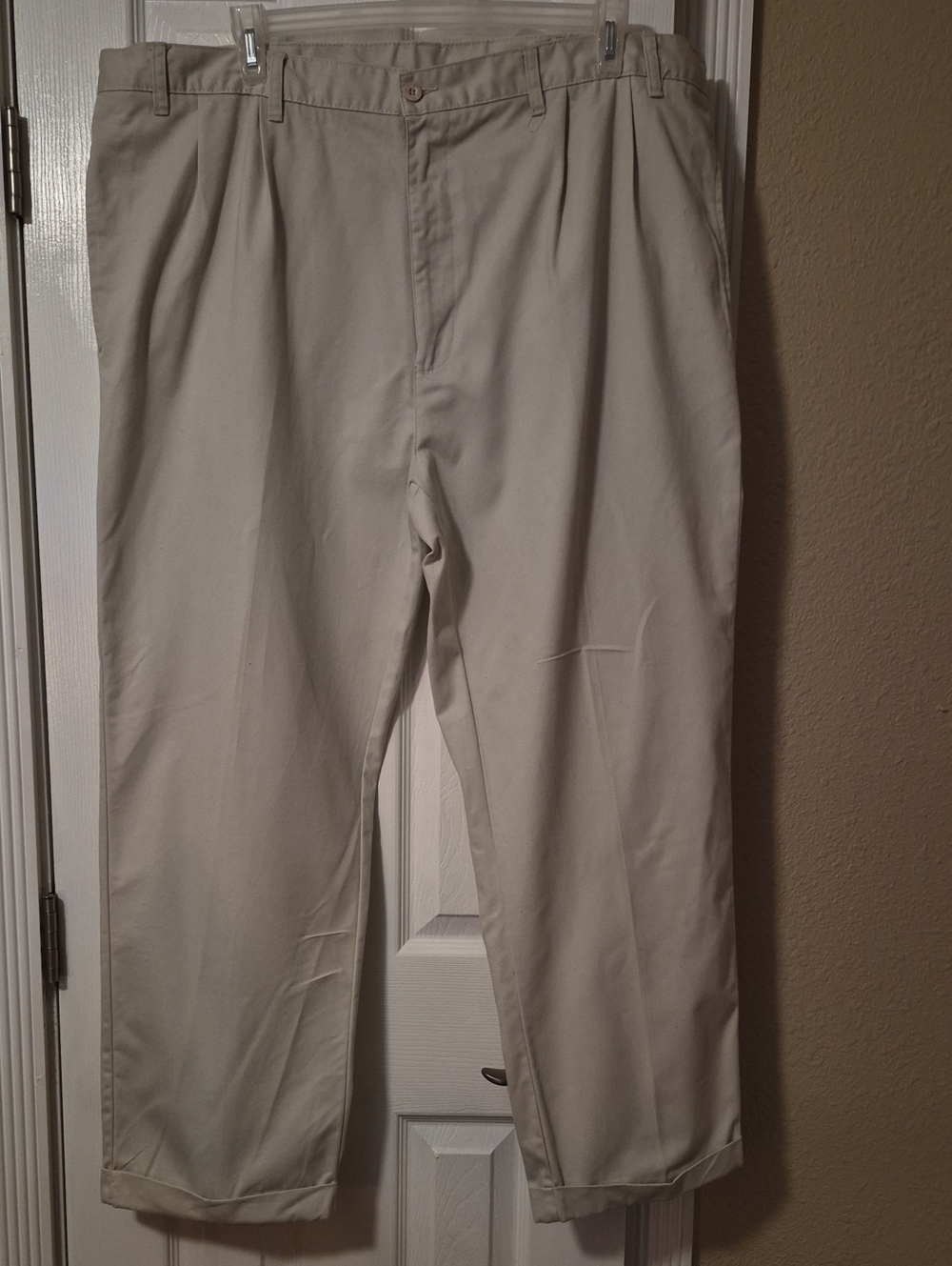 Men's Classic Pleated Chino Pants - Beige